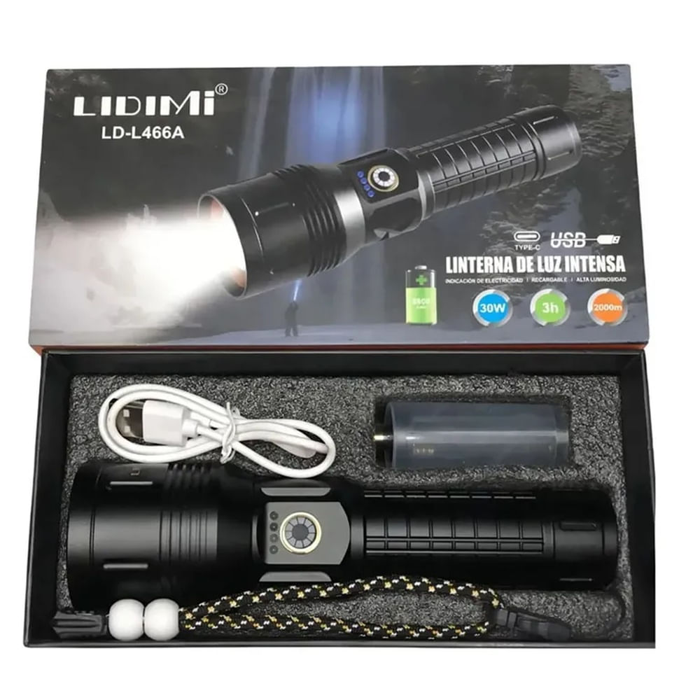 Linterna Táctica Profesional 2000 Metros  Potente