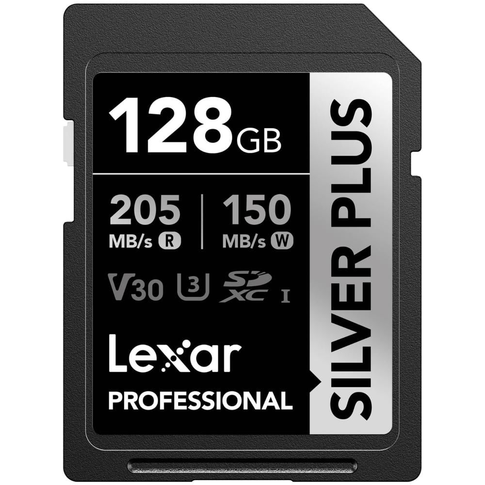 Memoria SDXC U3 V30 Lexar Professional 128GB - W150MBs -R205MBs SILVER PLUS