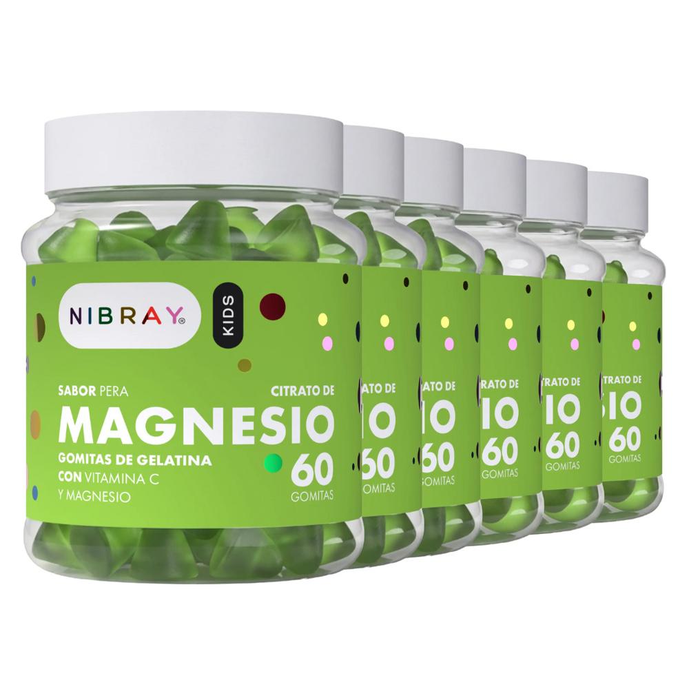 Citrato de Magnesio con Vitamina C para Niños en Gomitas Nibray Kids 6 Frascos