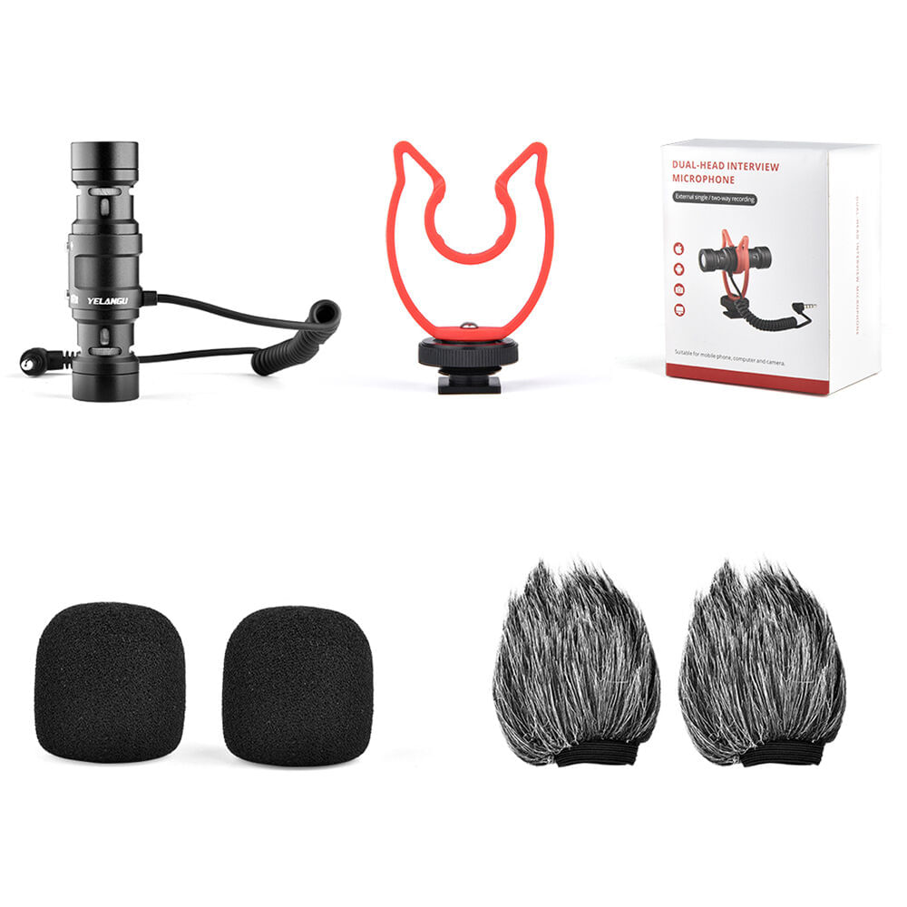 Micrófono de Cañón Compacto Yelangu Mic11 con Doble Cápsula para Montaje en Cámara para Smartphones 1629947-REG Micrófono de Cañón Compacto Yelangu Mic11 con Doble Cápsula para Montaje en Cámara para Smartphones 1629947-REG