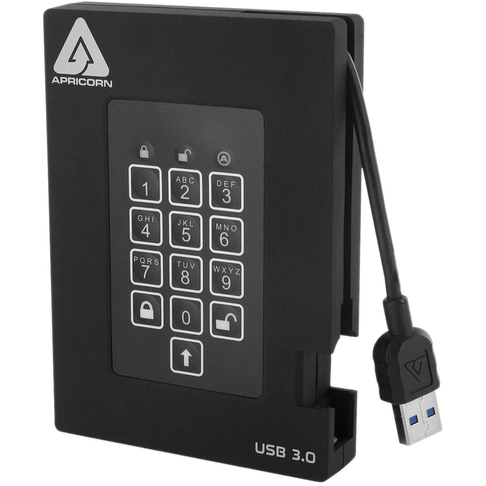 Disco Duro Portátil Apricorn Aegis Fortress Fips 140 2 Nivel 2 Seguro de 2Tb con Usb 3.0