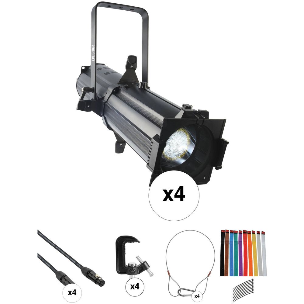 Kit de 4 Luces Chauvet Dj Eve E 100Z Ellipsoidal Led Spot Fixture con Accesorios 1724176-REG Kit de 4 Luces Chauvet Dj Eve E 100Z Ellipsoidal Led Spot Fixture con Accesorios 1724176-REG