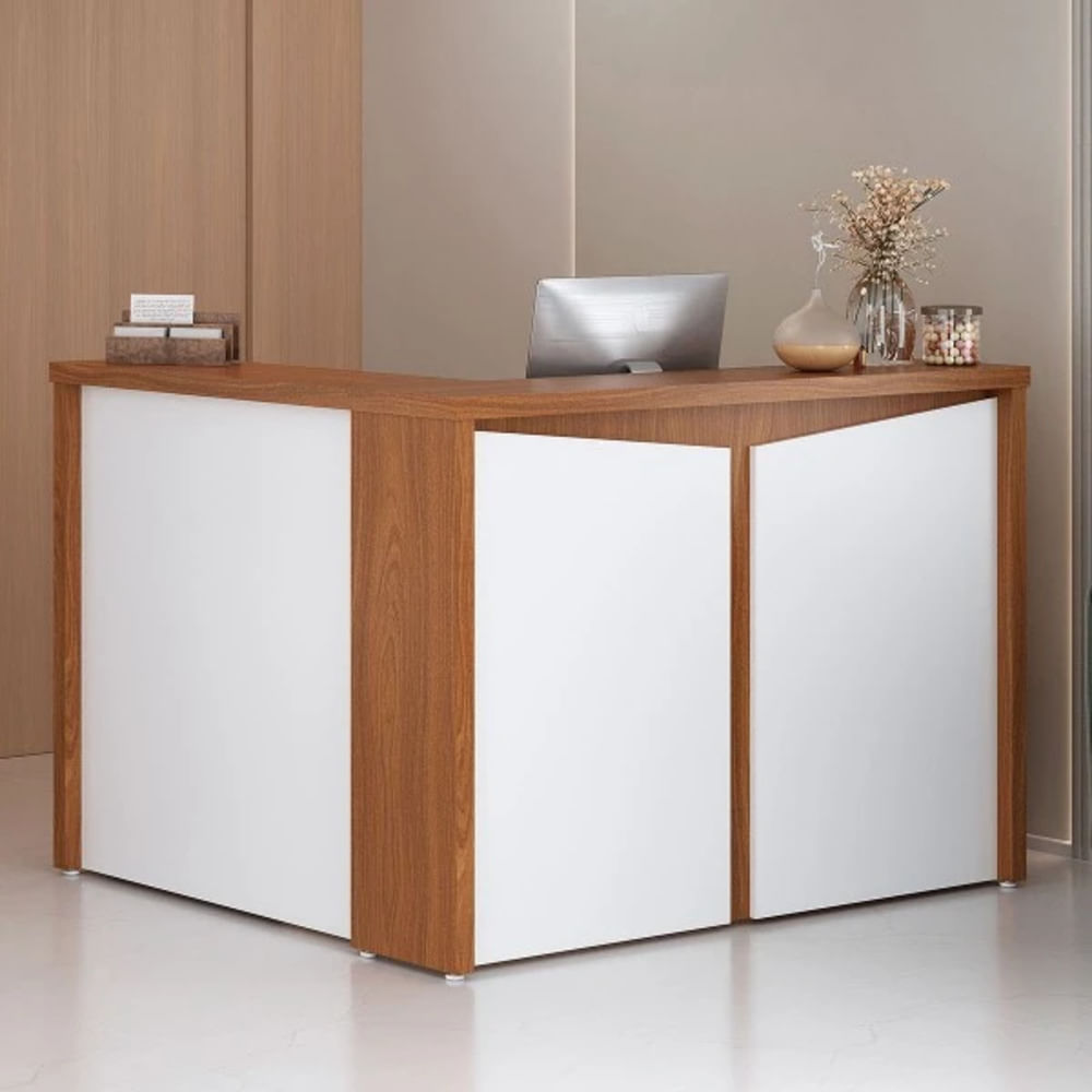 Recibidor de Oficina Dublin color Blanco/Marrón TU MESITA Recibidor de Oficina Dublin color Blanco/Marrón TU MESITA