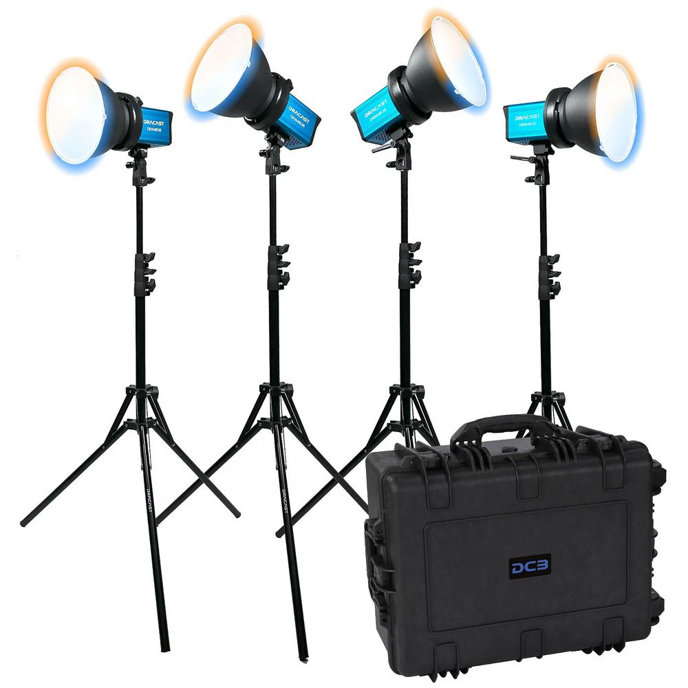 Kit de 4 Luces Led Monolight Dracast X Series M80B Bi Color V Mount con Estuche Rígido 1821994-REG Kit de 4 Luces Led Monolight Dracast X Series M80B Bi Color V Mount con Estuche Rígido 1821994-REG