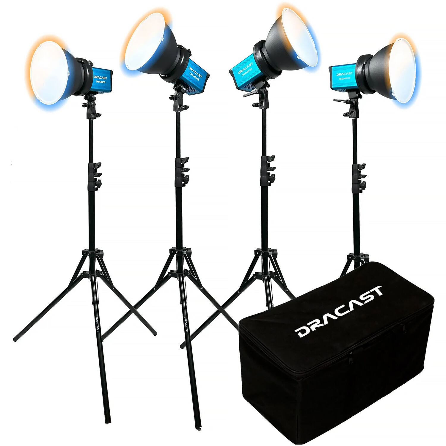 Kit de 4 Luces Led Monolight Dracast X Series M80B Bi Color V Mount con Estuche de Nylon
