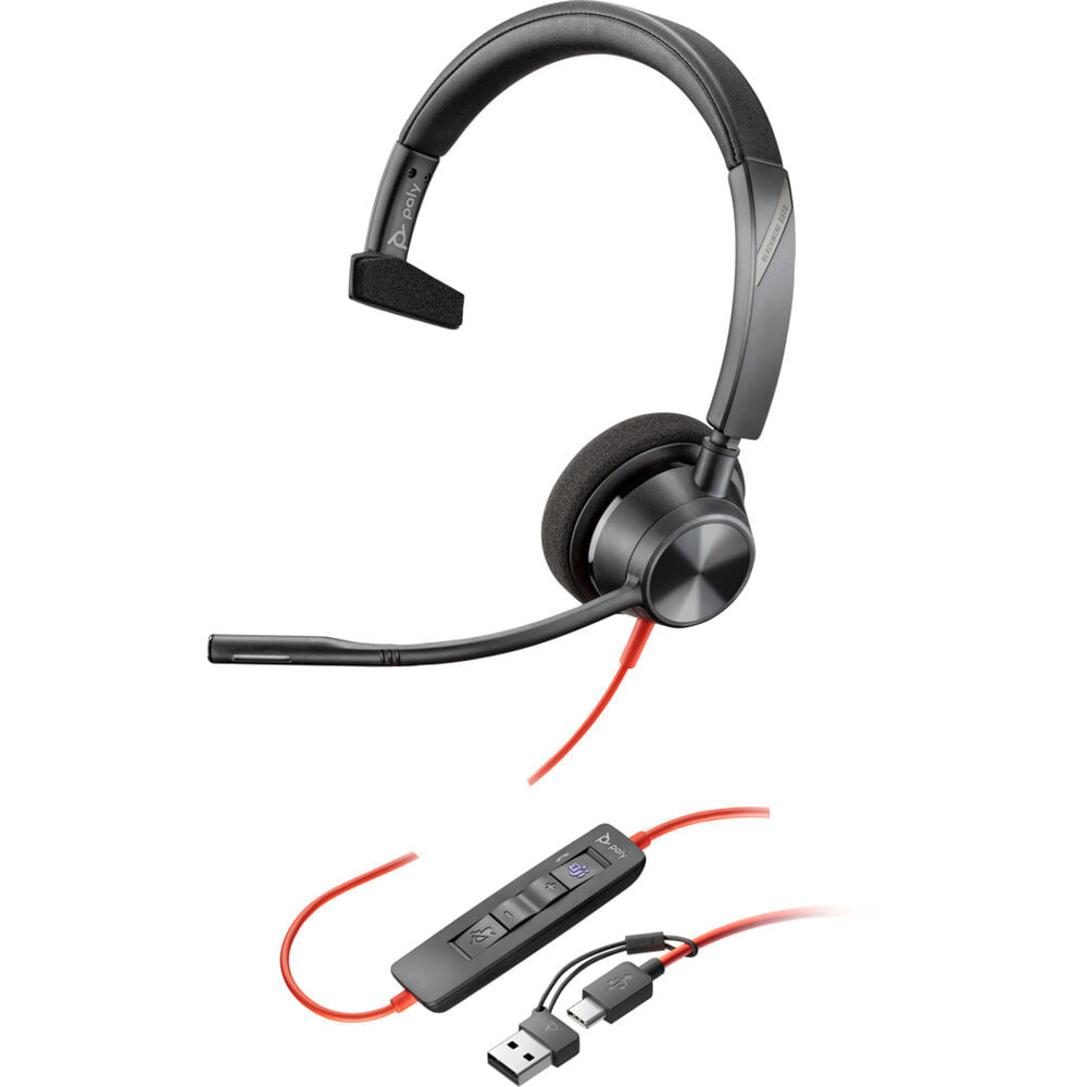 Auriculares Poly Blackwire 3310 Mono USB-C (Certificado para Microsoft Teams) - Cancelación de Ruido