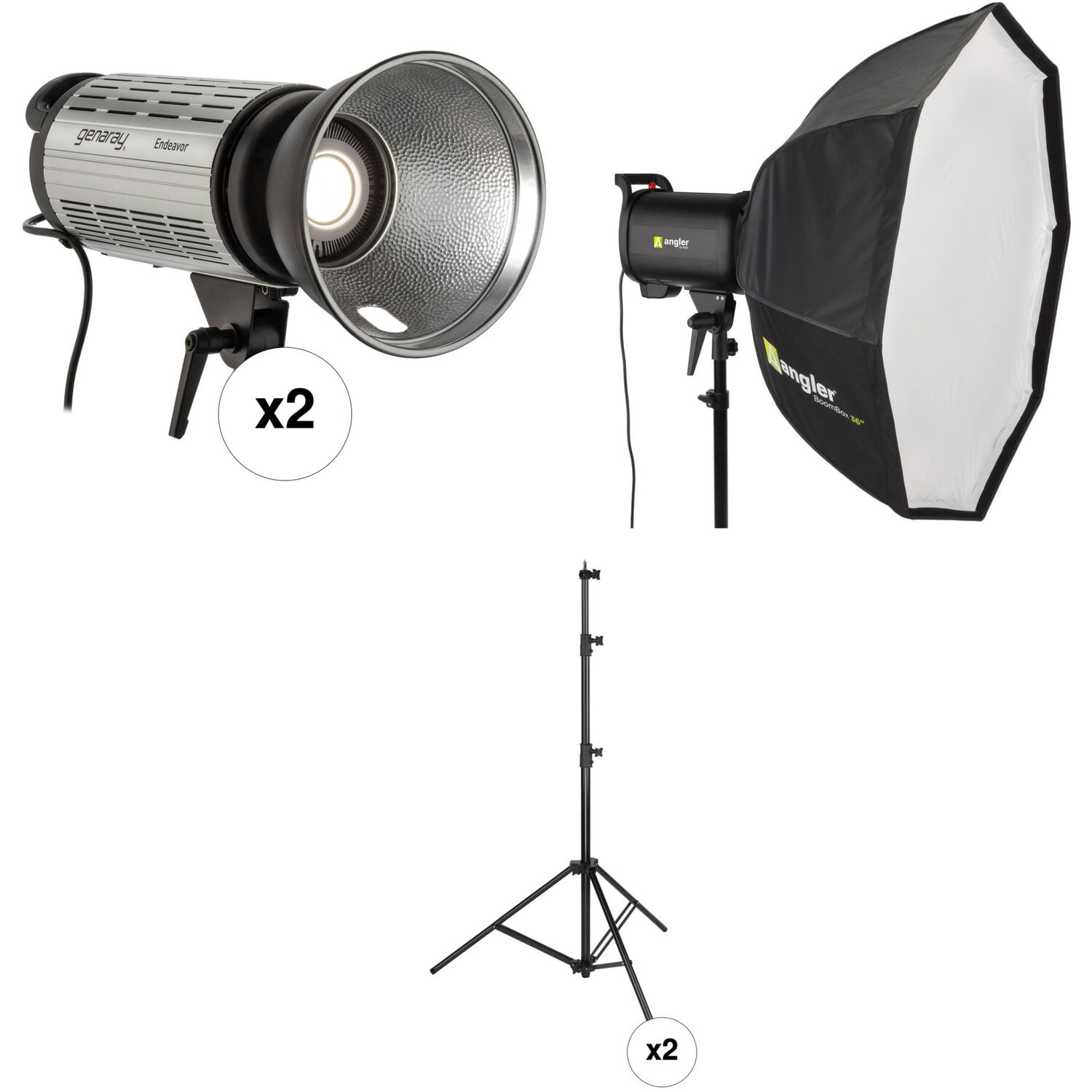 Kit de 2 Luces Genaray Endeavor Ml 33K Daylight Led Monolight