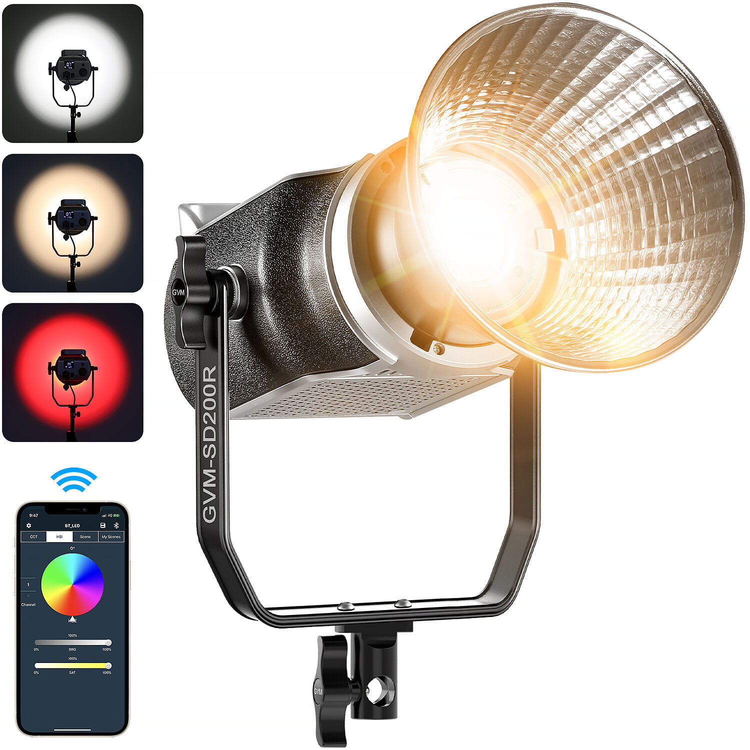 Foco de Estudio de Video Gvm Sd200R Rgb Y Bi Color Led