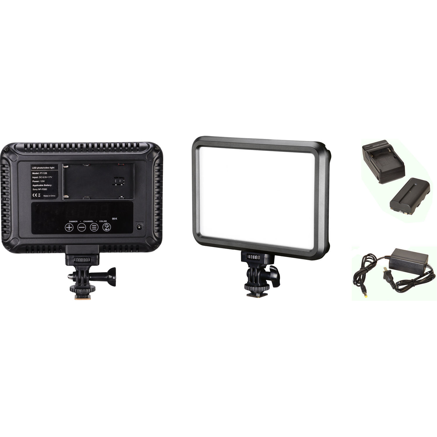 Kit de Iluminación Bescor Specter Led con Batería Cargador Y Fuente de Alimentación