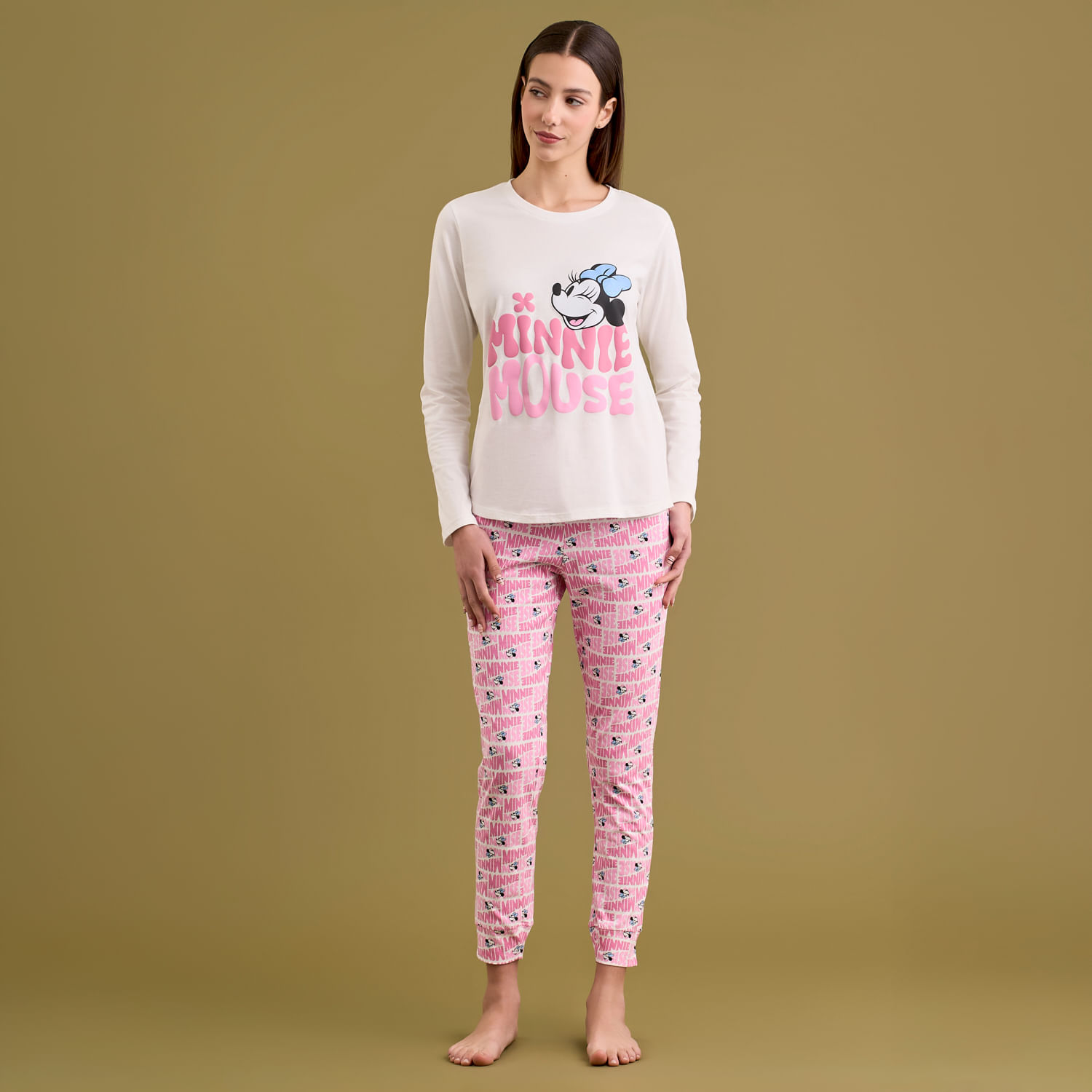 Pijama Mujer Disney Manga Larga + Nat Minnie Core Alg