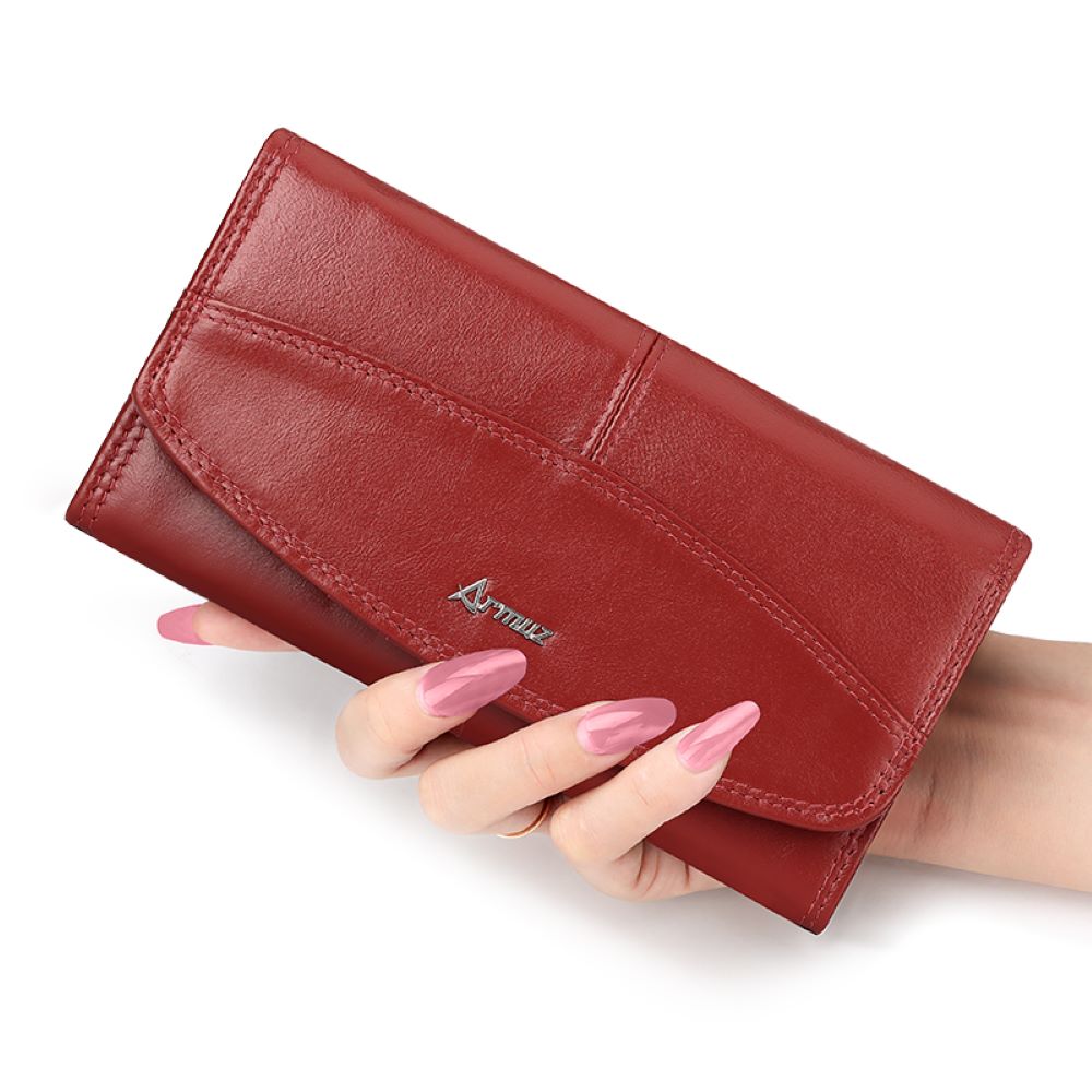 Billetera De Cuero Vacuno Ejecutiva BP923 Rojo