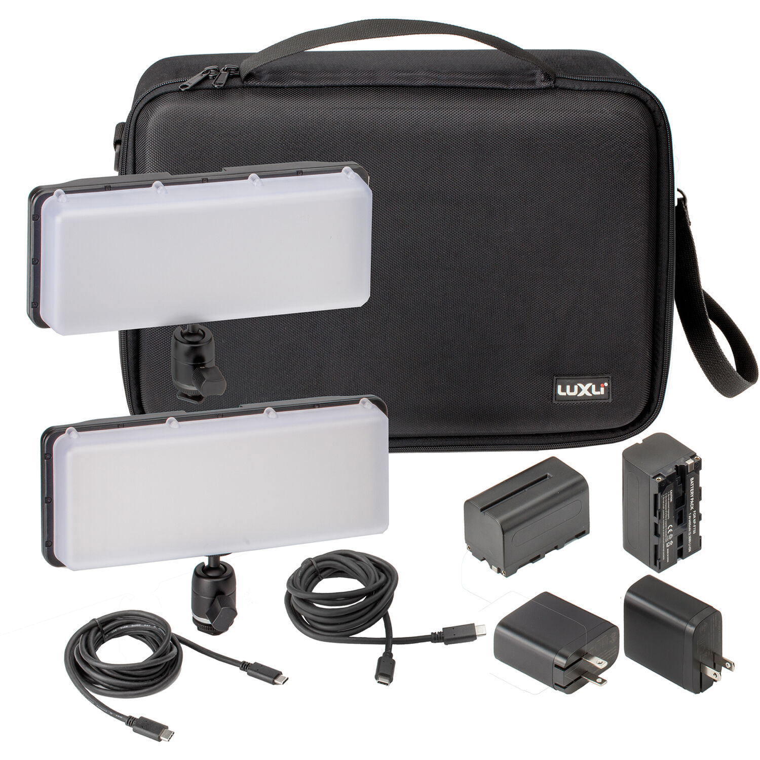 Panel de Luz Led Rgb Luxli Cello² de 10 para Cámara Kit de 2 Luces con Capuchas Difusoras