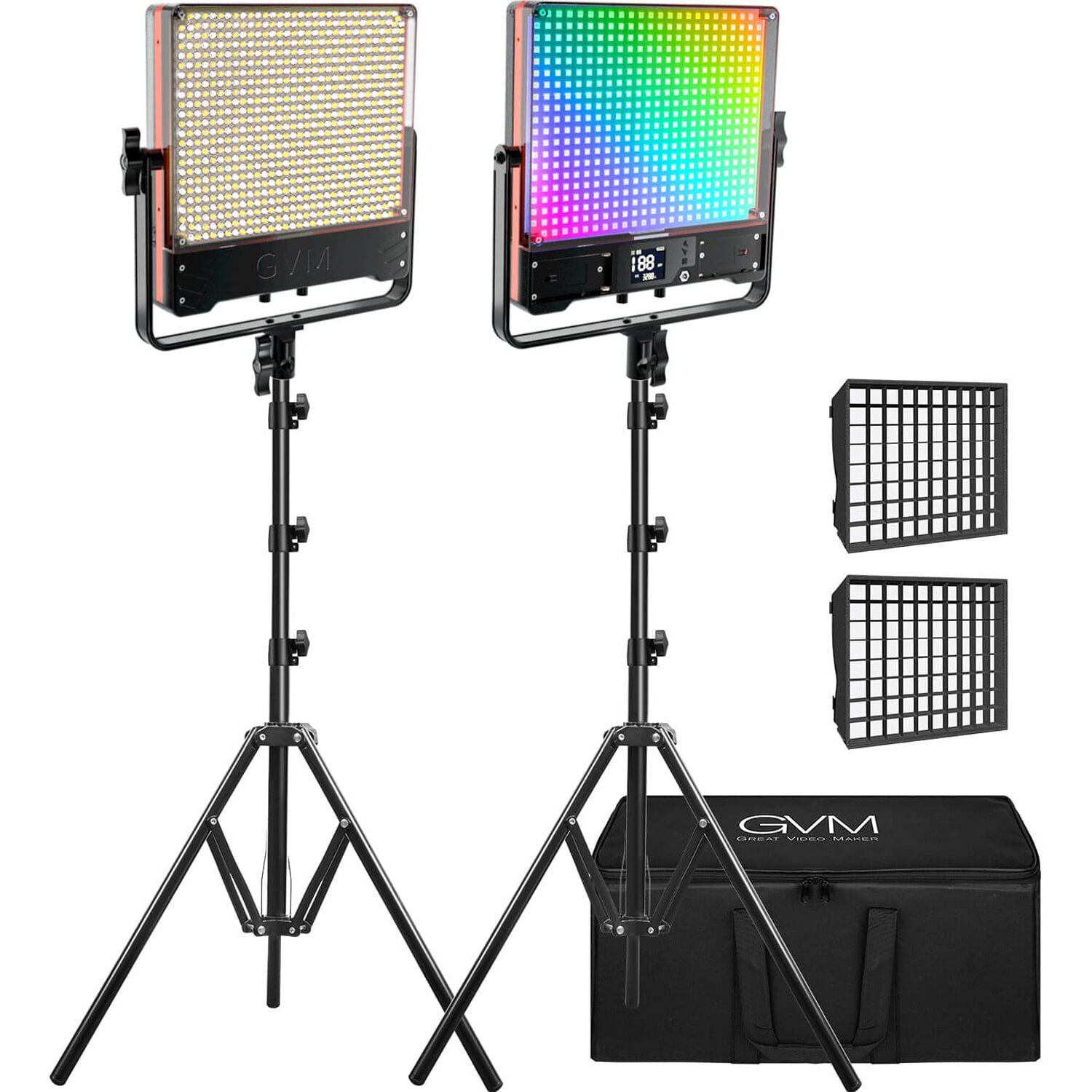 Panel de Luz Led Gvm 50Sm de Doble Cara Bi Color Y Rgb Kit de 2 Luces