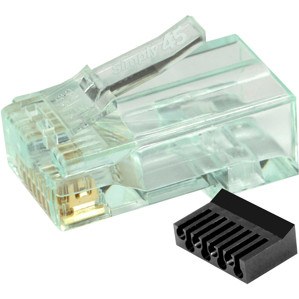 Jarra de 100 Conectores Modulares Estándar Rj45 sin Blindaje Utp Cat 6 6A Simply45 con Bar45