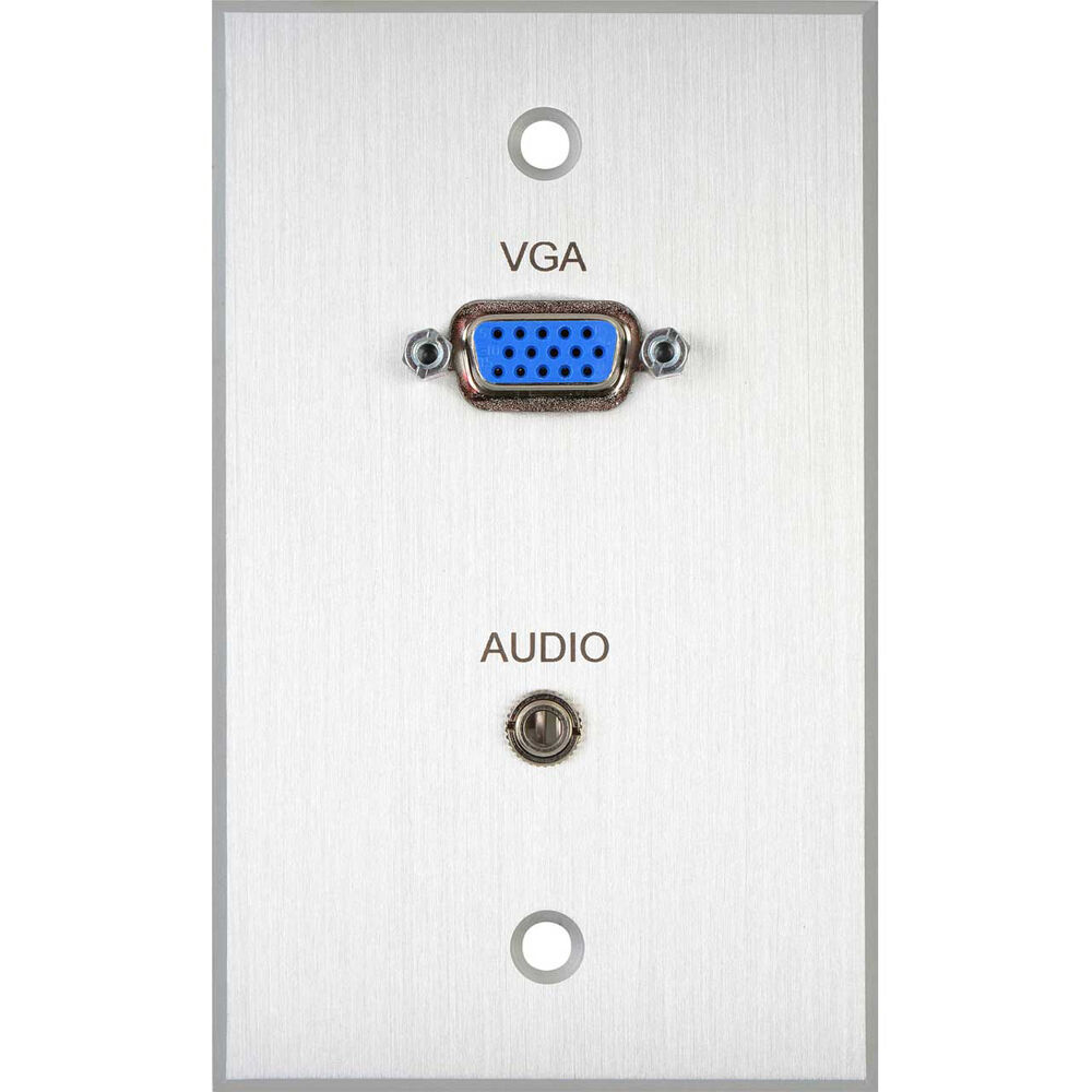 Placa de Pared TecNec para Sala de Juntas 1-Gang con VGA de 15 Pines Femenino y Jack Estéreo de 3.5m 1572994-REG Placa de Pared TecNec para Sala de Juntas 1-Gang con VGA de 15 Pines Femenino y Jack Estéreo de 3.5m 1572994-REG