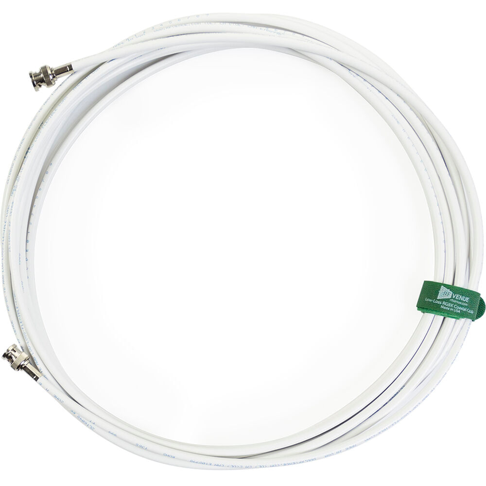 Cable de Antena Coaxial RF Venue RG8X de Baja Pérdida (Blanco, 25') con Conectores BNC y Cable de 50 1705106-REG Cable de Antena Coaxial RF Venue RG8X de Baja Pérdida (Blanco, 25') con Conectores BNC y Cable de 50 1705106-REG