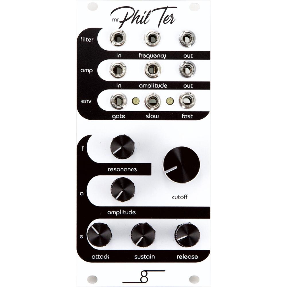 Cre8audio Mr. Phil Ter VCA: Generador de Envolventes y Filtro Ladder Eurorack (12 HP) con Componente 1652370-REG Cre8audio Mr. Phil Ter VCA: Generador de Envolventes y Filtro Ladder Eurorack (12 HP) con Componente 1652370-REG