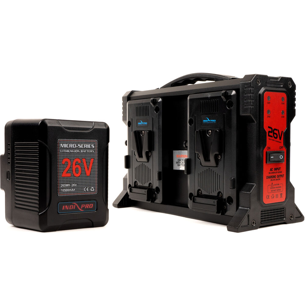 Batería IndiPRO Tools Micro-Series 26V 260Wh y Kit de Cargador Cuádruple (Montura Dorada) 1582485-REG Batería IndiPRO Tools Micro-Series 26V 260Wh y Kit de Cargador Cuádruple (Montura Dorada) 1582485-REG