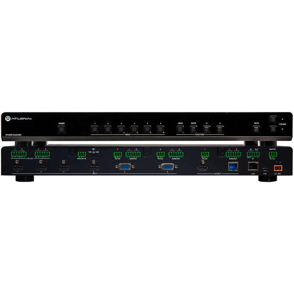 Atlona AT-UHD-CLSO-601: Conmutador Multi-Formato 6-Entradas 4K/UHD con HDMI/HDBaseT/PoE y Cambio Aut 1139632-REG Atlona AT-UHD-CLSO-601: Conmutador Multi-Formato 6-Entradas 4K/UHD con HDMI/HDBaseT/PoE y Cambio Aut 1139632-REG