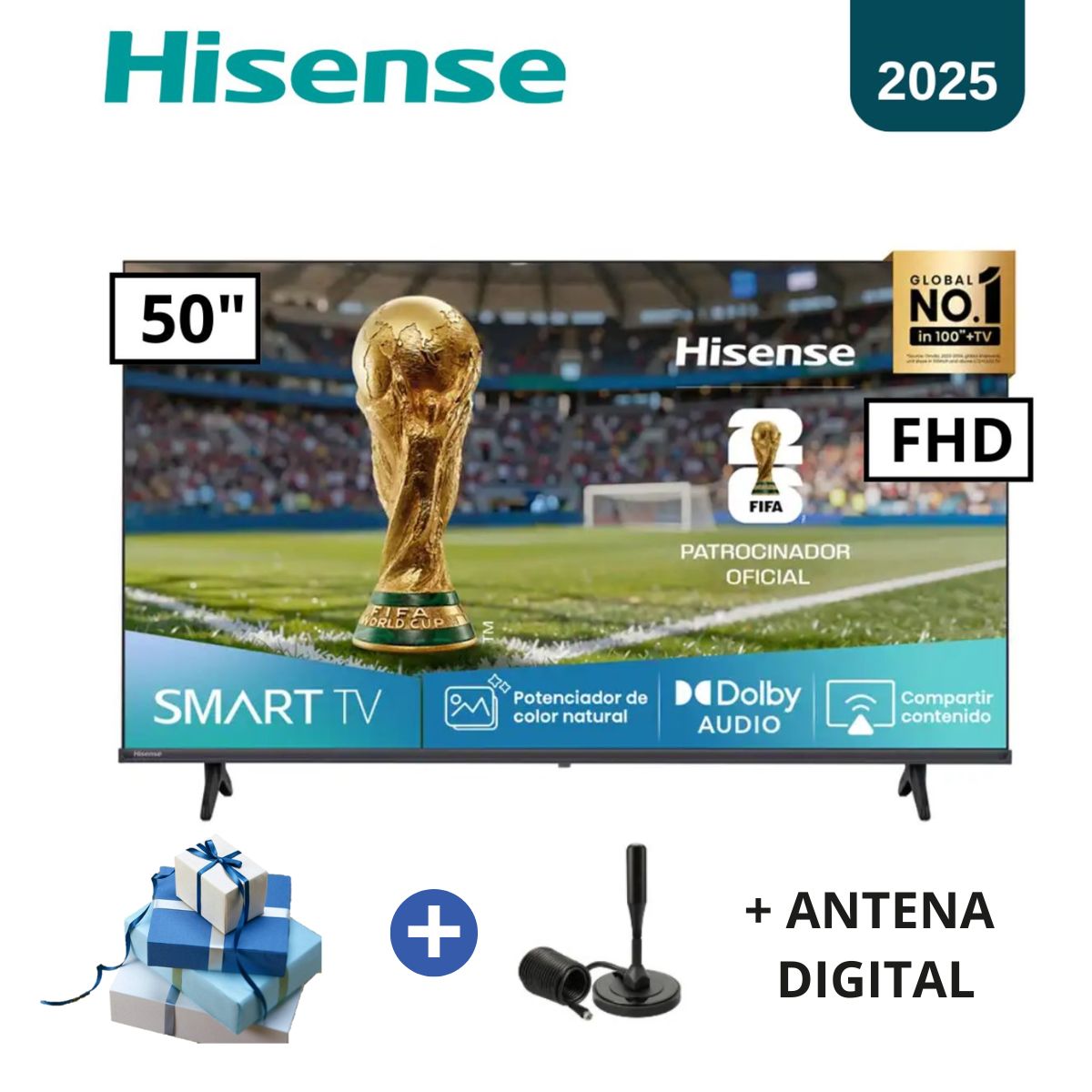 TELEVISOR HISENSE 50 50A4NV UHD 4K CON ANTENA DIGITAL
