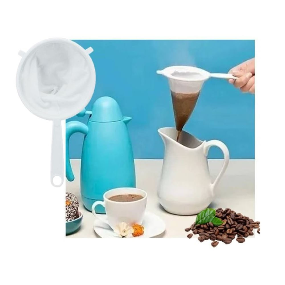 Colador Franela De Tela Blanca De 28 Cm Largo