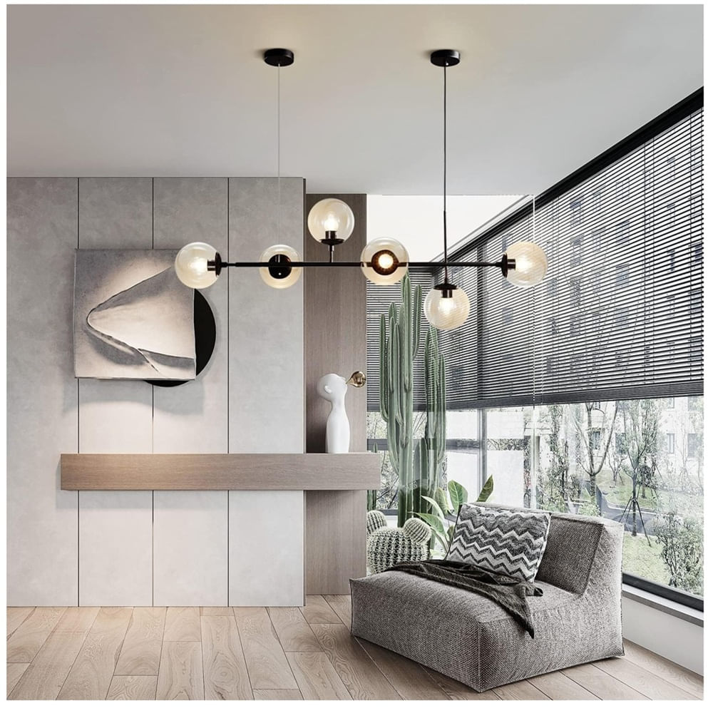 Lampara Colgante Techo 6 Luces Con 6 Esferas