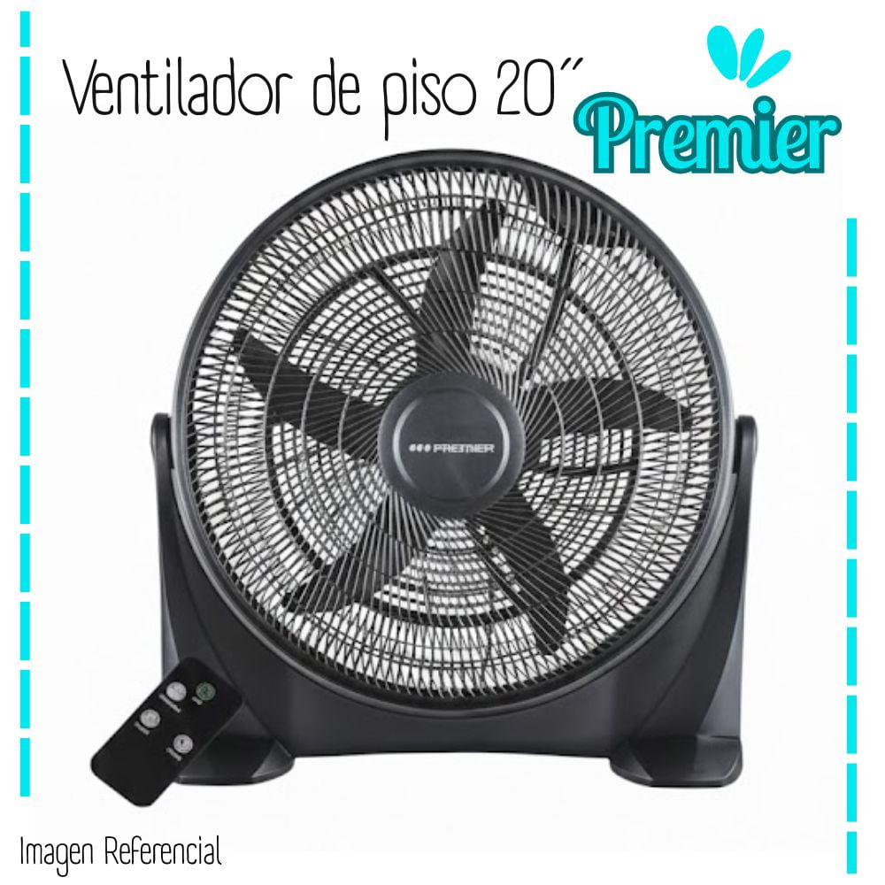 VENTILADOR PREMIER DE PISO DE 20 PULGADAS- NEGRO