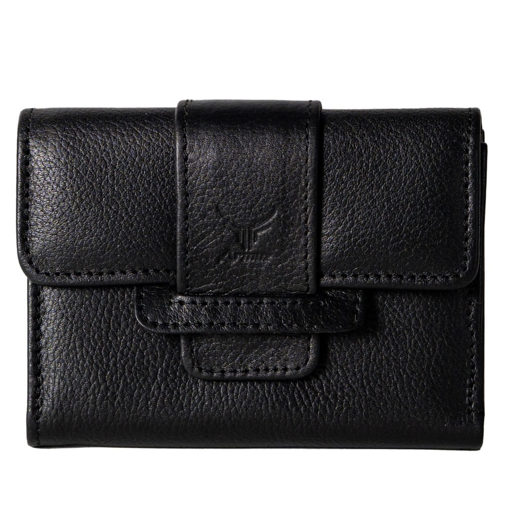 Billetera de Cuero Vacuno Premium ARW08 Negra
