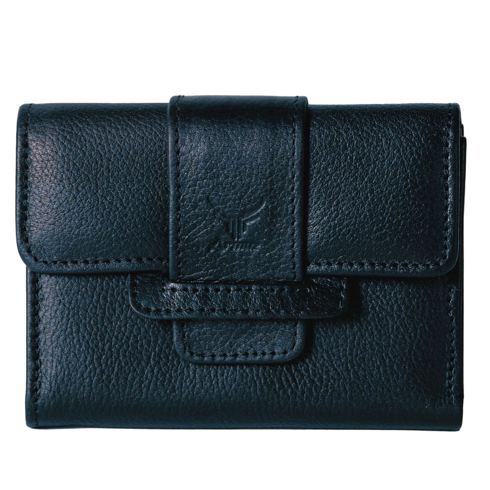 Billetera de Cuero Vacuno Premium ARW08 Azul