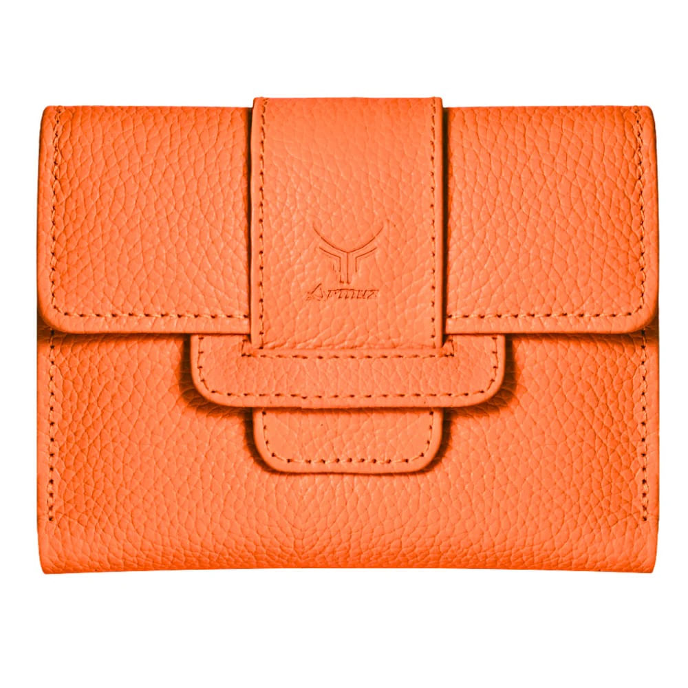 Billetera de Cuero Vacuno Premium ARW08 Naranja