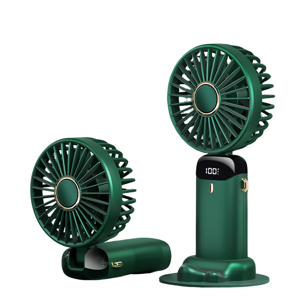 Ventilador de Mano Portatil 3 Posiciones Verde