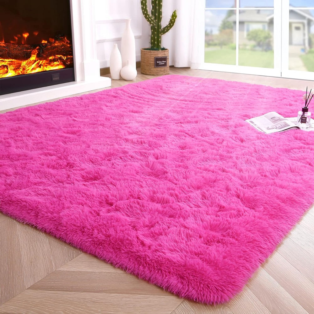 Alfombra Aafelpada de 165cm x 105cm Fucsia