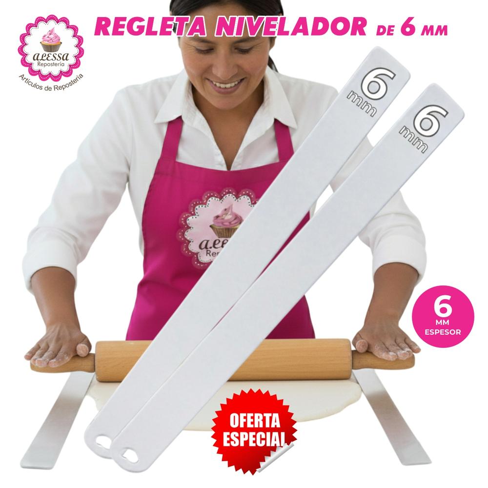 2 Regletas Nivelador Acrílico para Repostería de 6 mm.