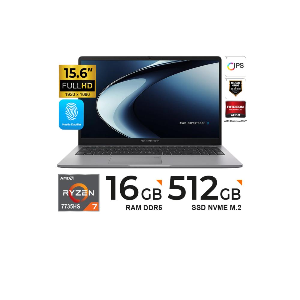 Laptop Asus ExpertBook 15.6 FHD Ryzen7 7735HS 16GB 512GB SSD FreeDOS