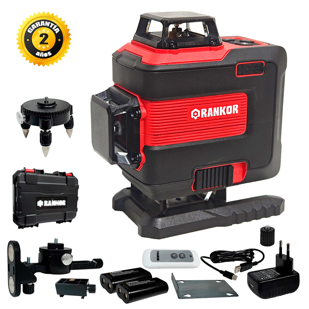 Nivel Laser 4D Verde Industrial Rankor RLG16002 16 Líneas