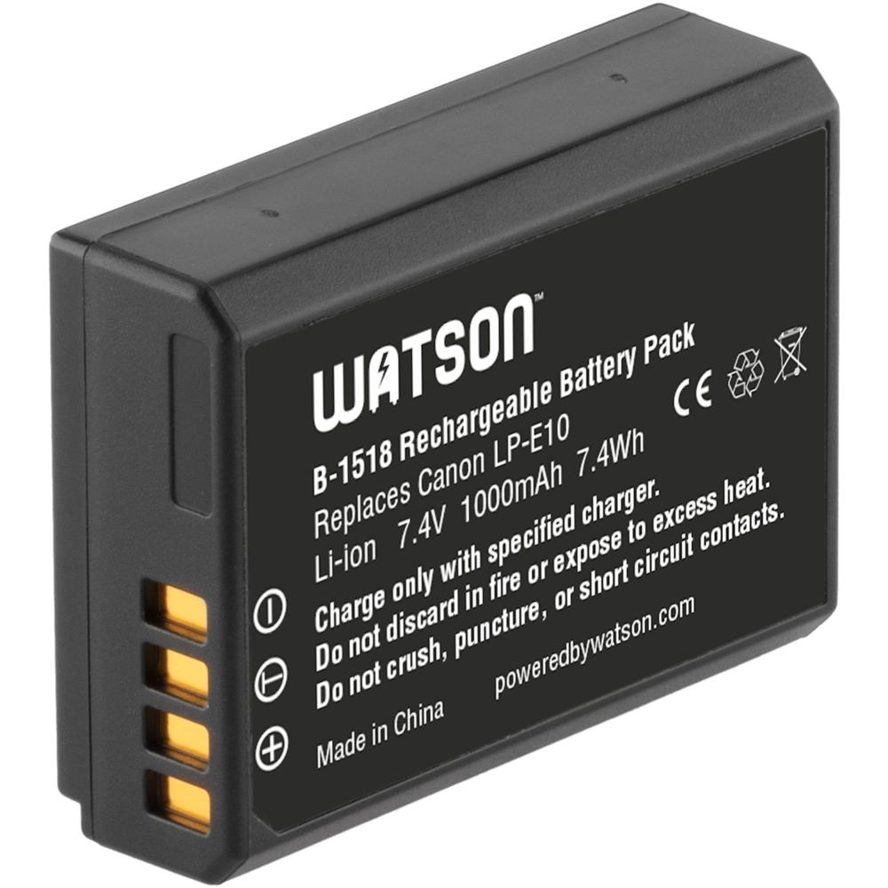 Batería de Litio Watson LP-E10 (7.4V, 1000mAh) - Reemplazo para Batería Canon LP-E10 836613-REG Batería de Litio Watson LP-E10 (7.4V, 1000mAh) - Reemplazo para Batería Canon LP-E10 836613-REG