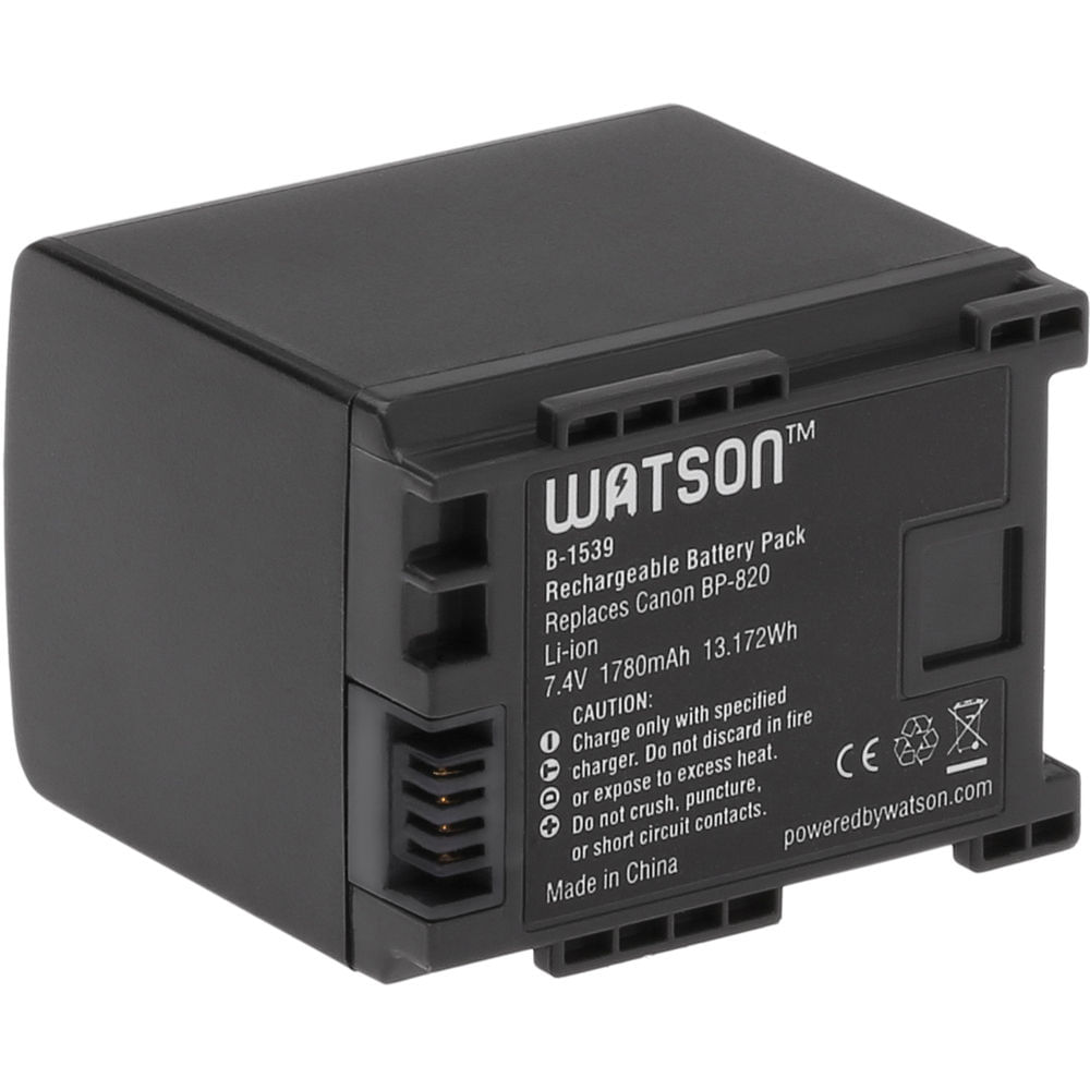 Batería de Litio Watson BP-820 (7.4V, 1780mAh) - Reemplazo para Batería Canon BP-820 1018654-REG Batería de Litio Watson BP-820 (7.4V, 1780mAh) - Reemplazo para Batería Canon BP-820 1018654-REG
