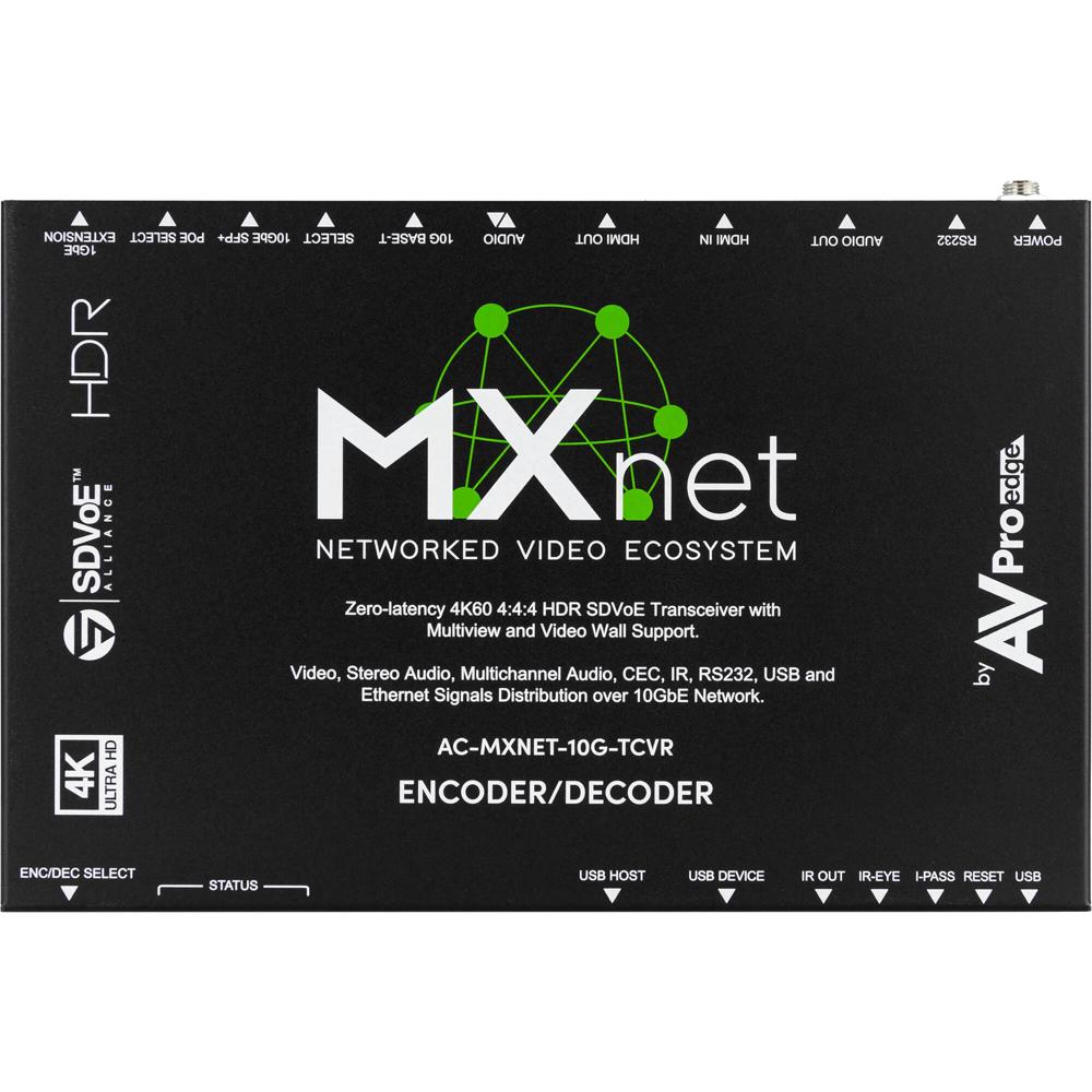 AVPro Edge MXNet 10G SDVoE Transceptor (Cumple con TAA) - Codificación y Decodificación Modular AV-o 1812710-REG AVPro Edge MXNet 10G SDVoE Transceptor (Cumple con TAA) - Codificación y Decodificación Modular AV-o 1812710-REG