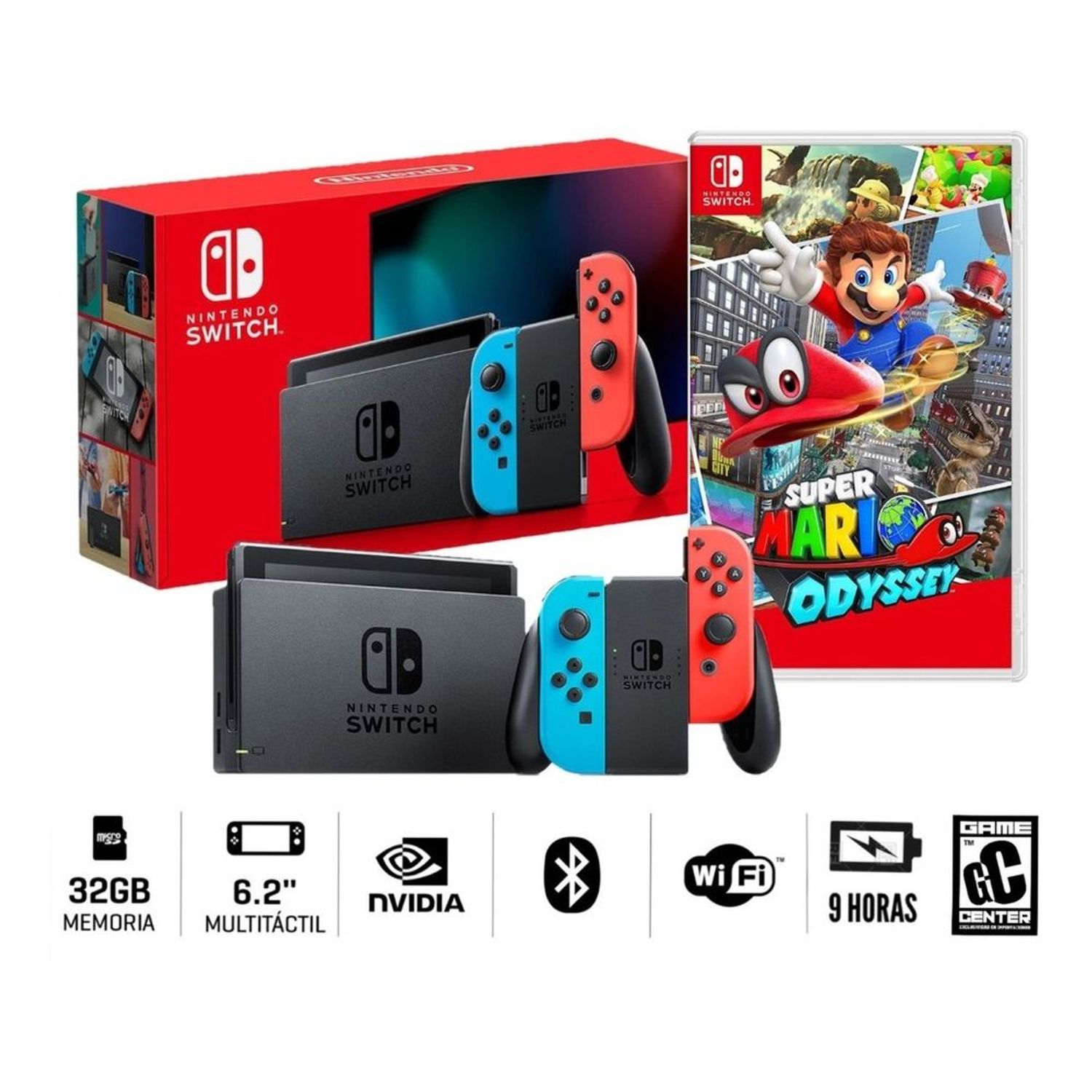 Consola Nintendo Switch 2019 Batería Extendida Super Mario Odyssey 5323