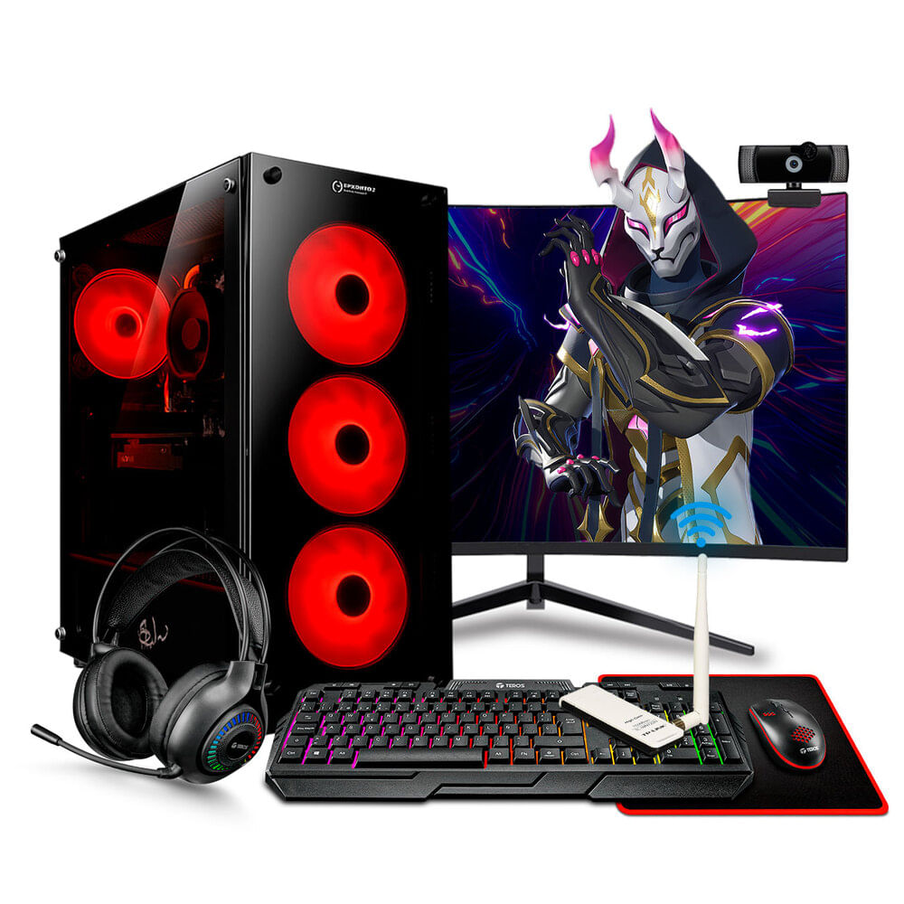 COMPUTADORA GAMER HAKU RED RYZEN 3 3200G 16GB 500GB 24 MI PC LISTA MIPCLISTA
