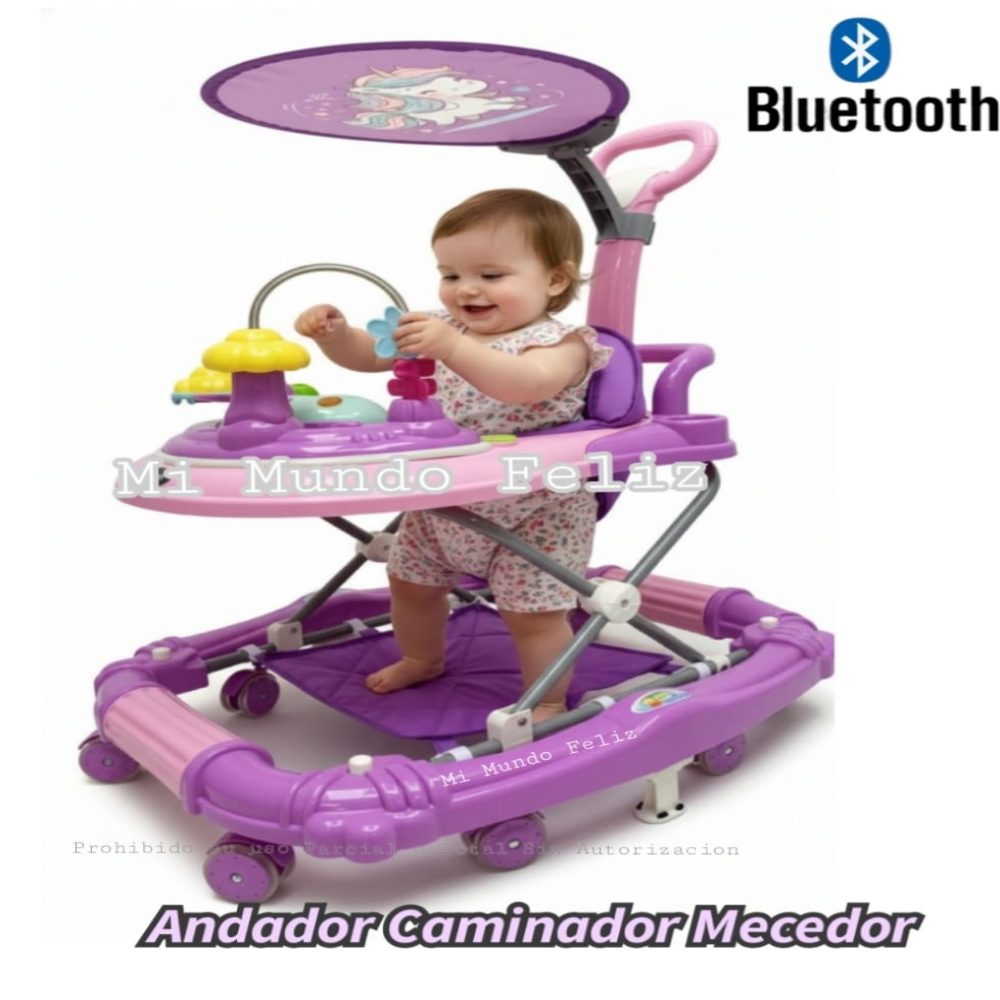Andador para Bebe con Guiador y Sombrilla 3 en 1 Purples Andador para Bebe con Guiador y Sombrilla 3 en 1 Purples
