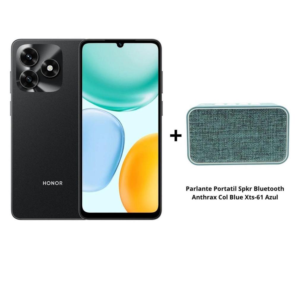 Pack Celular HONOR X5c Plus 4GB Ram Negro + Parlante Portatil Anthrax Col Blue Xts-61