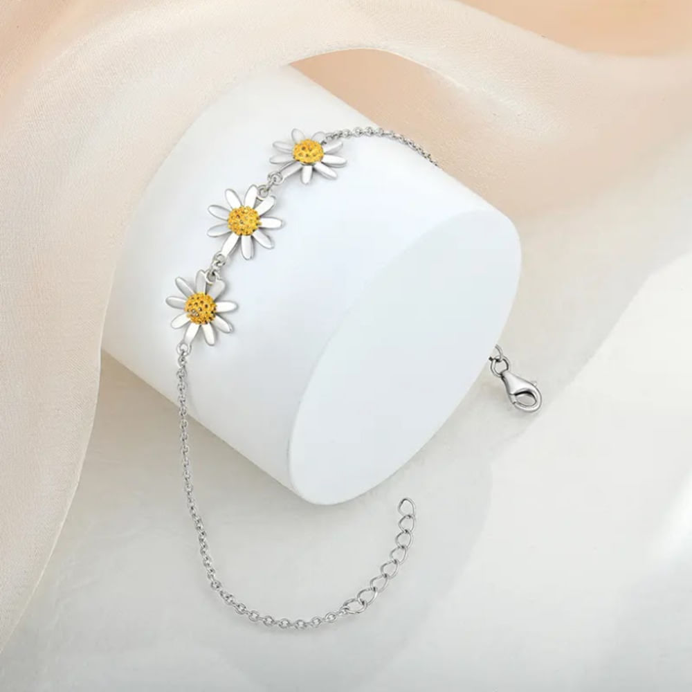 PULSERA AURORA DE MARGARITAS PLATA 925