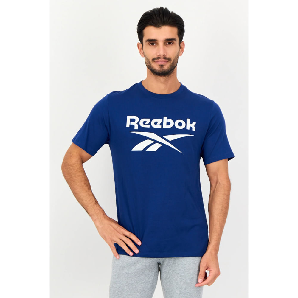 Polo Deportivo Reebok Hombre Big Logo Tee Azul