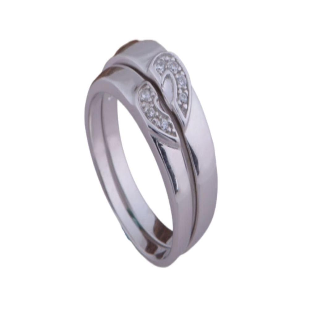 Anillo de Matrimonio Alianzas Corazón Mujer Bañado Plata S925 Genieka
