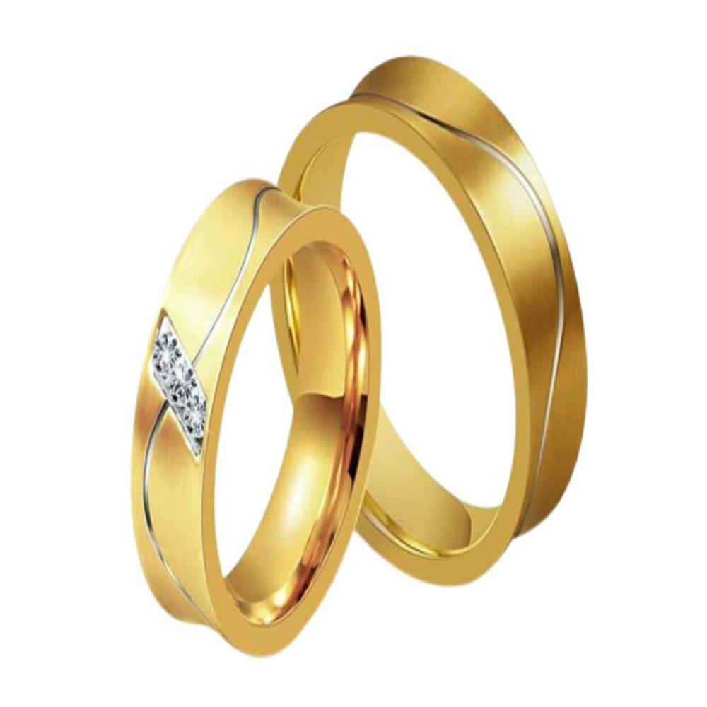 Anillo de Matrimonio Alianzas Passionate Mujer Bañado Oro 18K Genieka