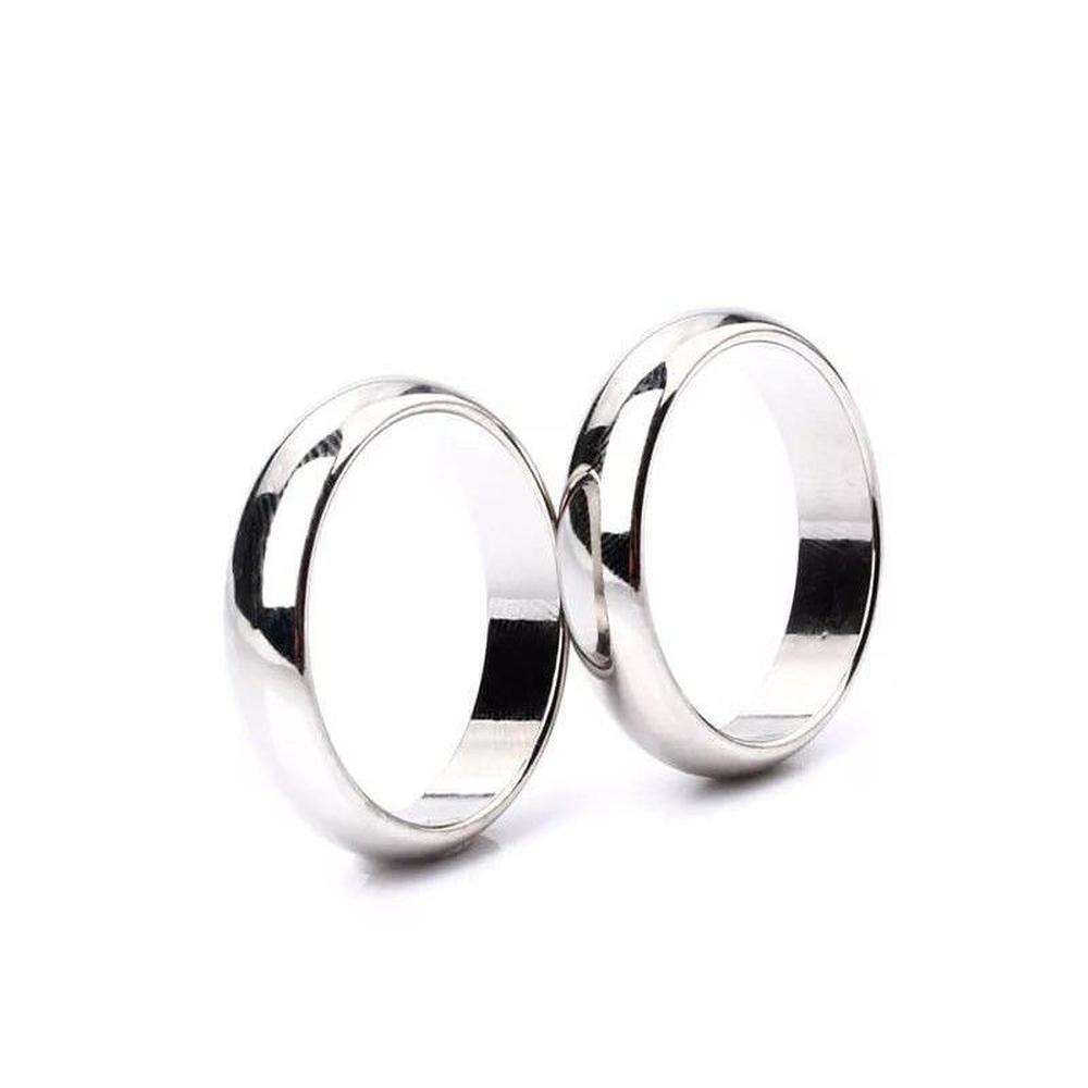 Anillo de Matrimonio Alianzas Eternal Hombre Bañado Oro Blanco Genieka