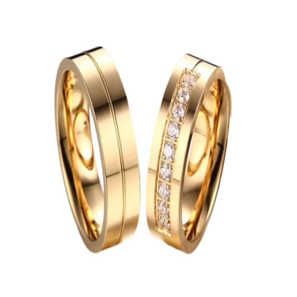 Anillo de Matrimonio Diamods Dream Hombre Bañado Oro 18K Genieka