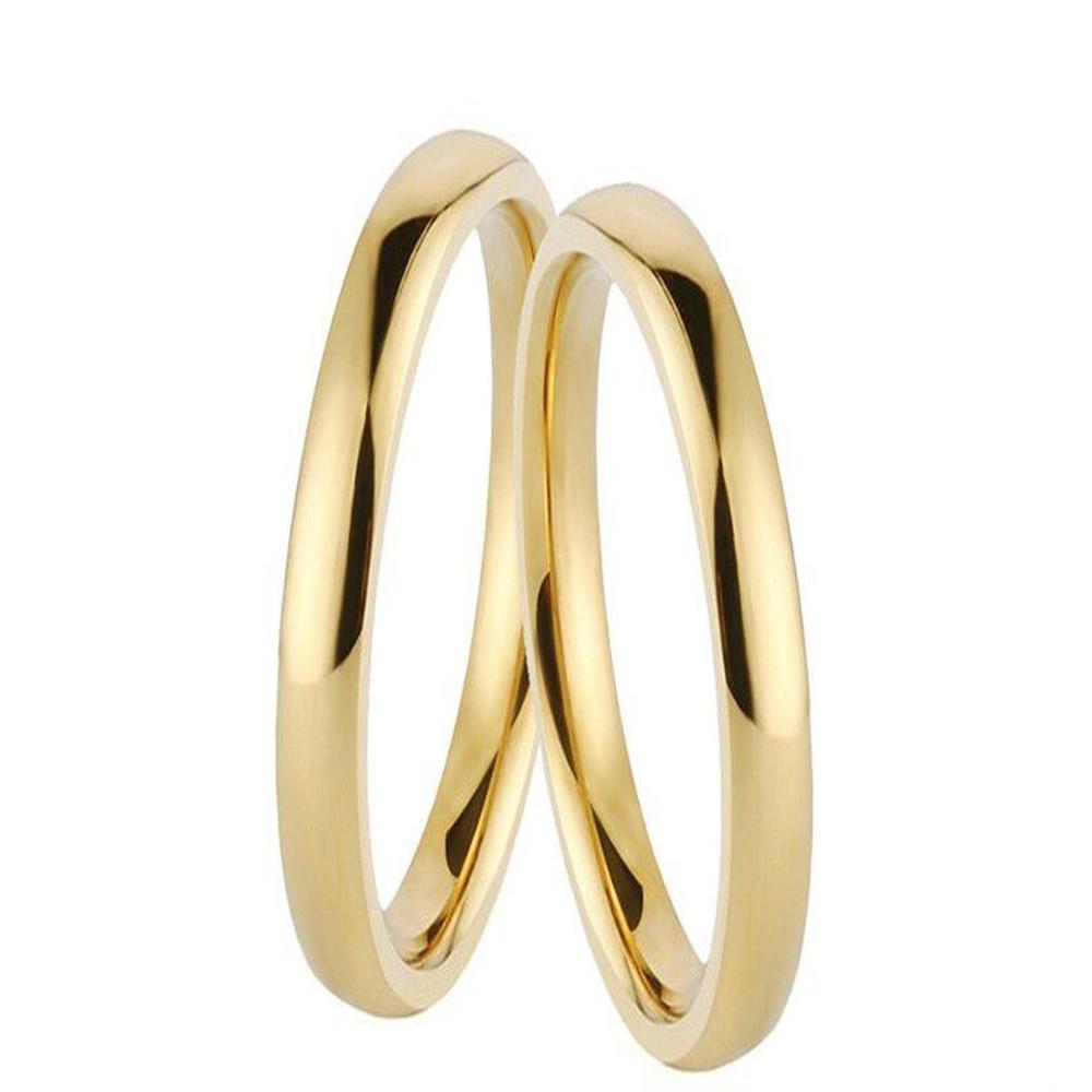 Anillo de Matrimonio Alianza Delgados Hombre Bañado Oro 18K Genieka