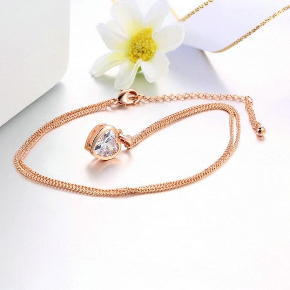 Collar Crystal Heart Regalo San Valentín Novia Genieka